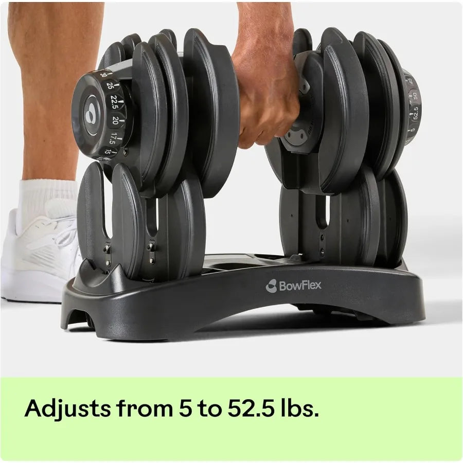 BowFlex Results Series SelectTech Dumbbells Adjustable Home Gym Dumbbells with Quick-Adjust Mechanism for Strength Training in