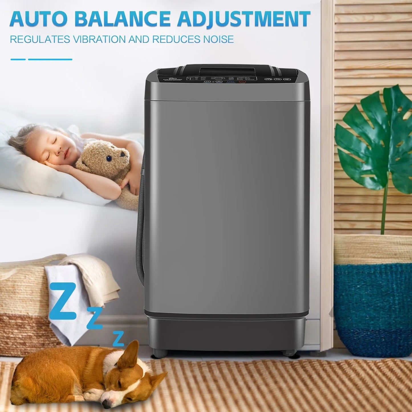 17.8Lbs Portable Washing Machine Laundry Washer+Dryer Combo for Home/Apartment