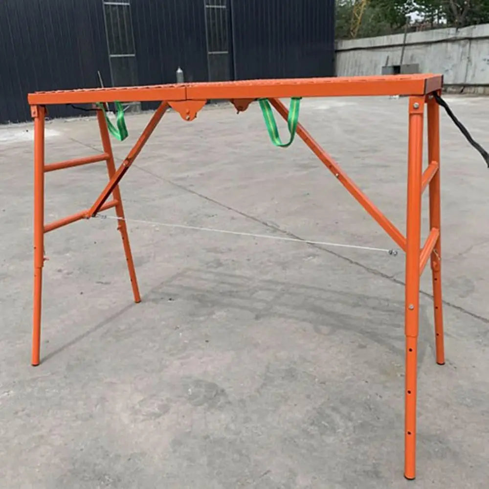 Adjustable Height Folding Scaffolding Platform, Step Ladder with Bench for Construction and Cleaning Tasks