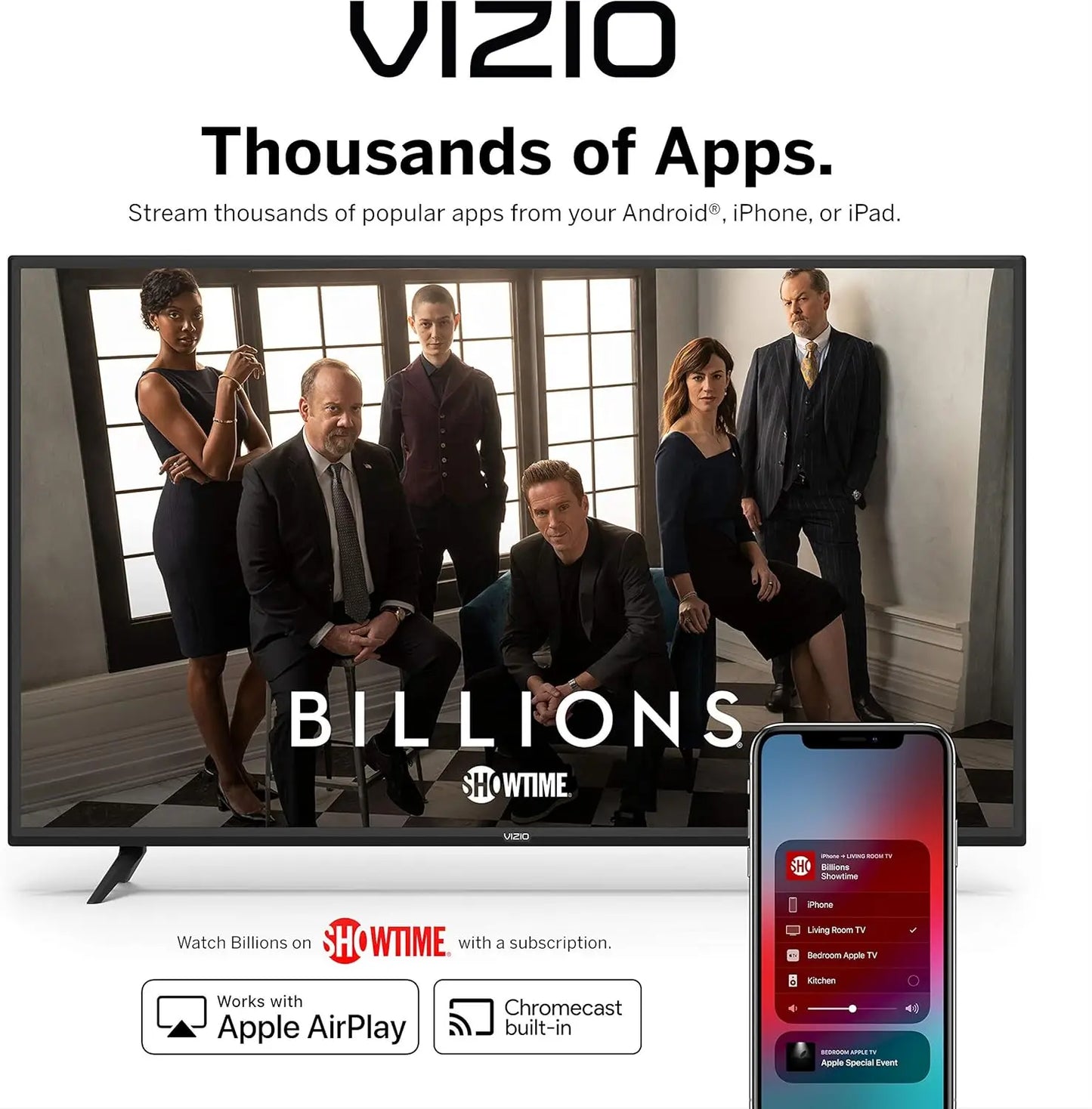65 Inch 4K Smart TV with AirPlay & Chromecast, UHD LED HDR Television for Gaming & Streaming