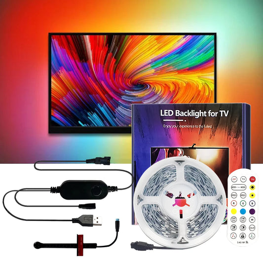 Ambilight Tv Led Backlights Kit Sync To Screen 5M 3.8M 5V Usb Smart Led Television Strip With Camera Rgb Tv Lights With Sensor