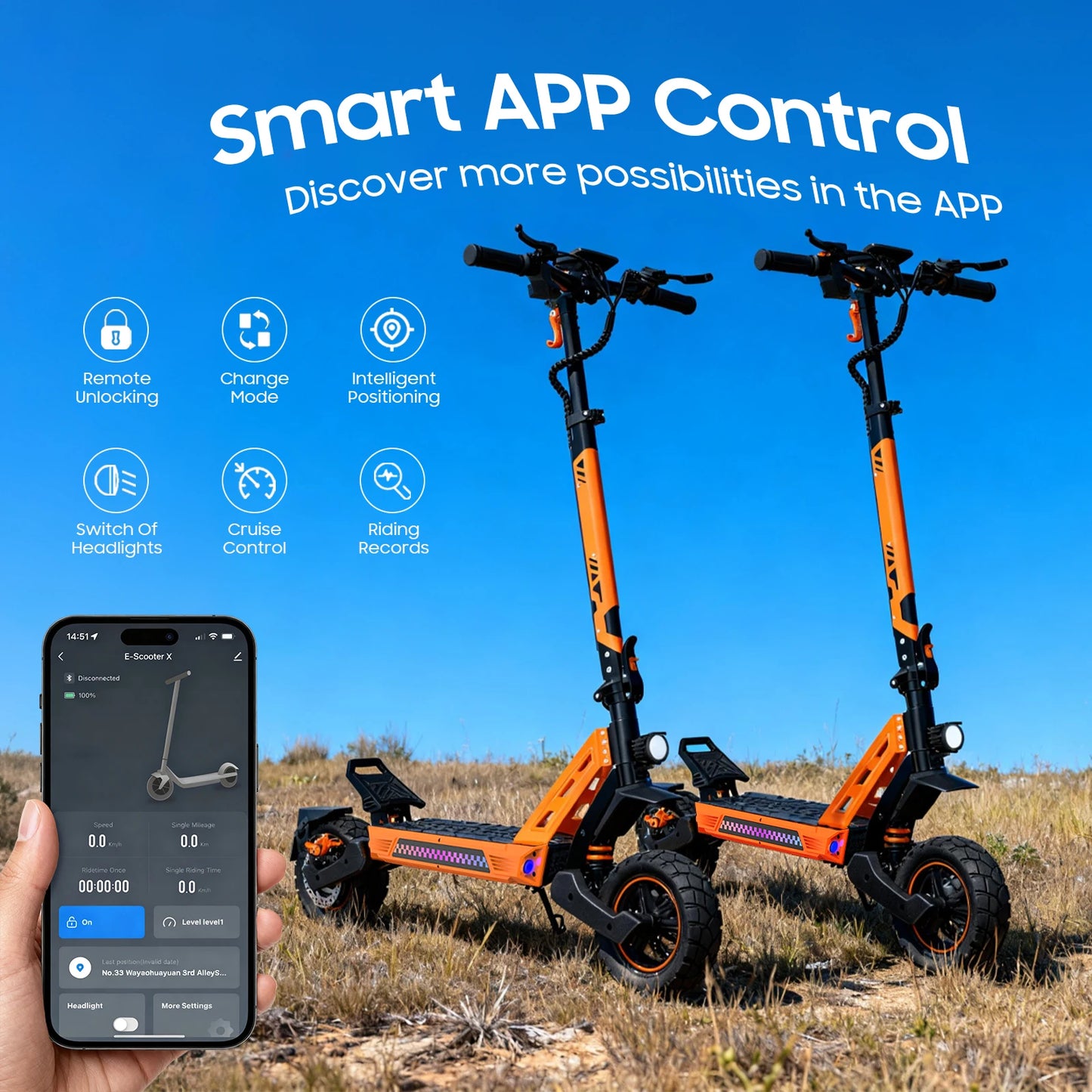 TOFUN TF3 PRO Electric Scooter 1200W with APP speed Maxi 31MPH autonomy 40-50km 48V 15.6Ah tires 10 inch 4 Modes foldable