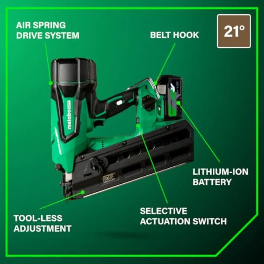 36V MultiVolt Cordless Plastic Strip Framing Nailer Kit 21 Degree Framing Nailer with Power Tool 2.5Ah Lithium Ion B