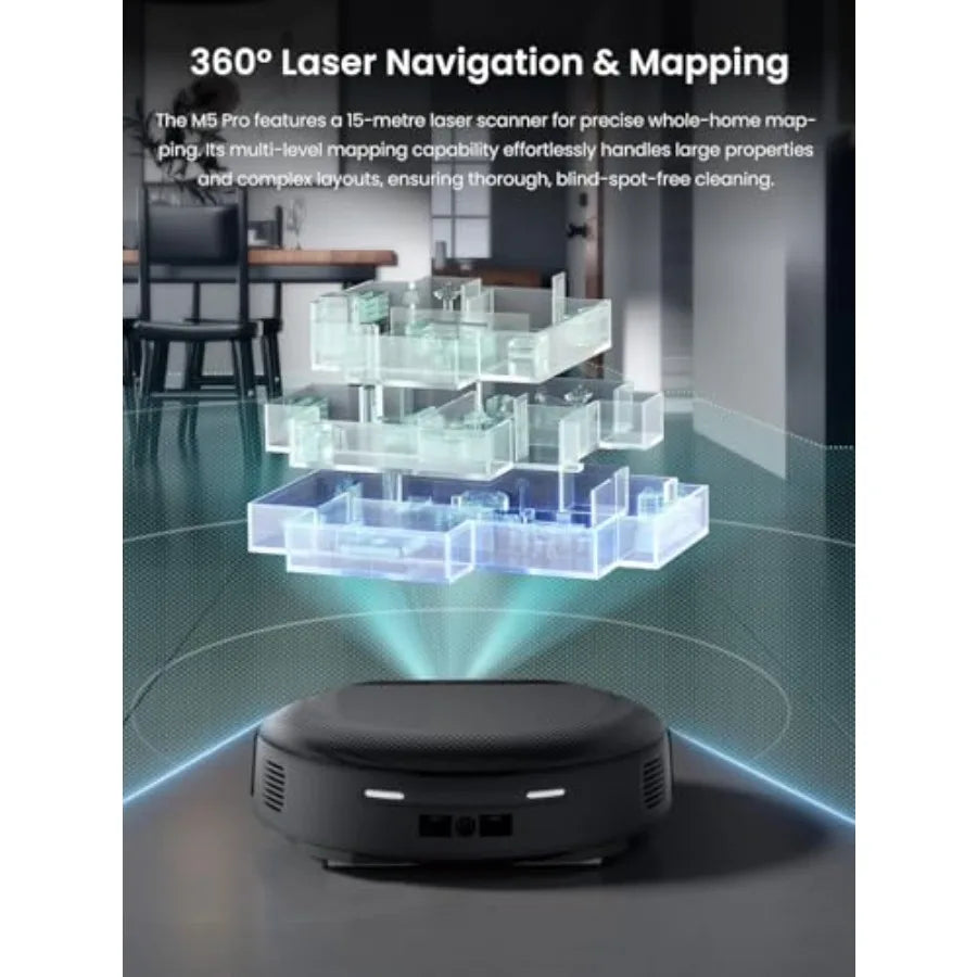 LiDAR Robot Vacuum and Mop 18000Pa Suction PSD 2.0 Obstacle Avoidance All-in-One Robot Vacuum 120 Day Self-Emptying Self Cleani