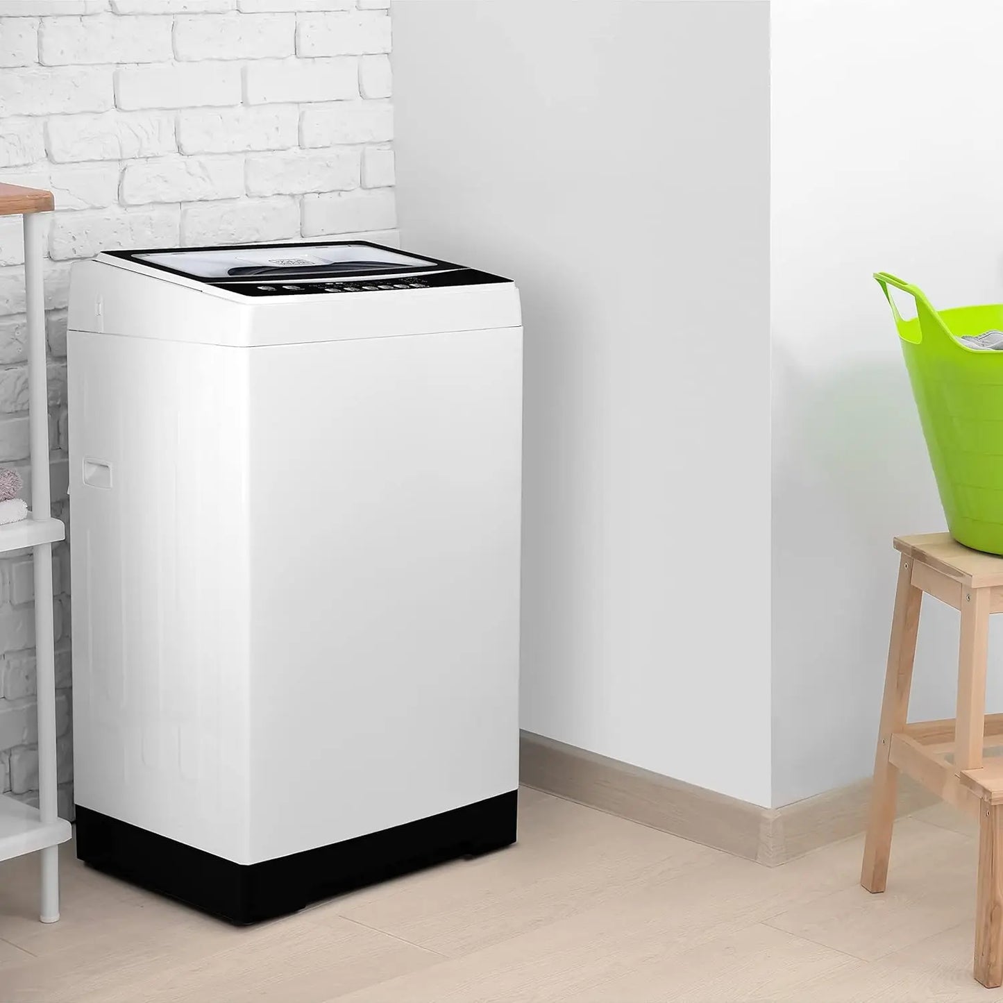 3.0 Cu. Ft. Portable Washer, 26.5 lb Capacity, 6 Cycles, Sink Adapter & Drain Hose Included, Transparent Lid & LED Display