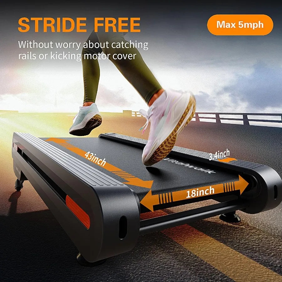 Portable Under Desk Treadmill for Home Office with Auto Incline and Wide Full Deck 3.0HP Brushless Motor for Quiet Operation Su