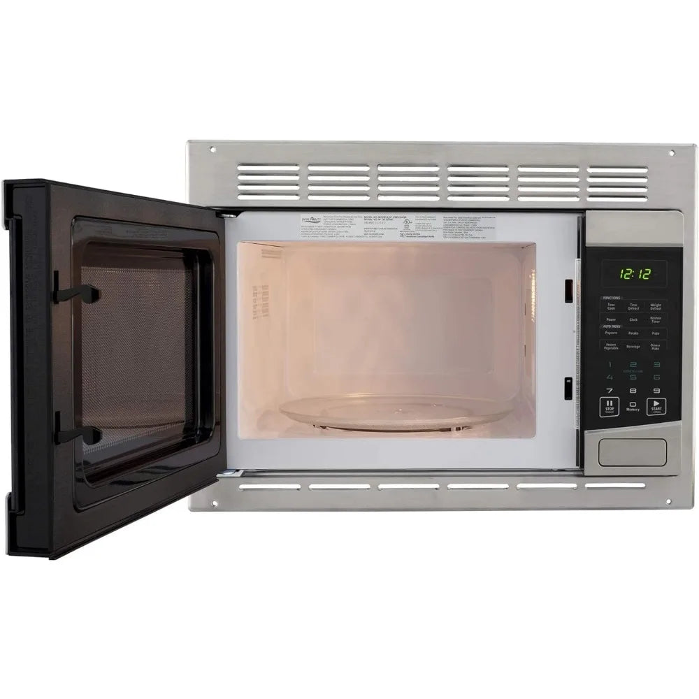 Stainless Steel Microwave Oven with Turntable - 1.0 Cu. Ft. Capacity | Includes Trim Kit for Easy Installation & Stylish Finish