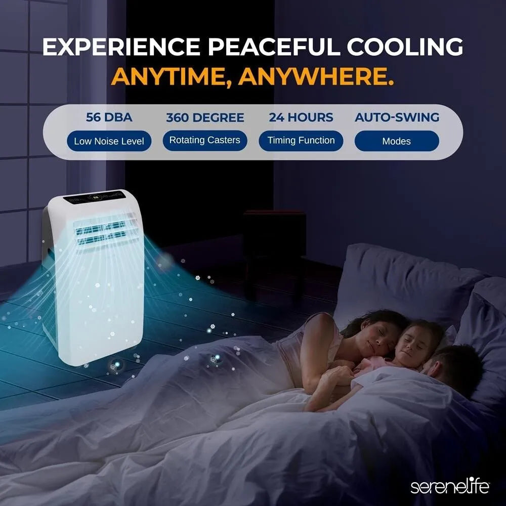 12,000 BTU Portable Air Conditioner Cool & Heat, Dehumidifier A/C Fan + Remote