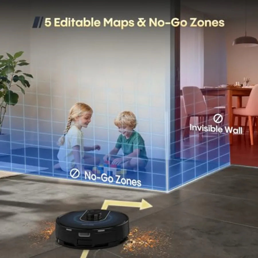Smart Robot Vacuum and Mop 6000Pa Strong Suction with LiDAR Navigation for Hard Floors Carpet Pet Hair WiFi Alexa Compatible
