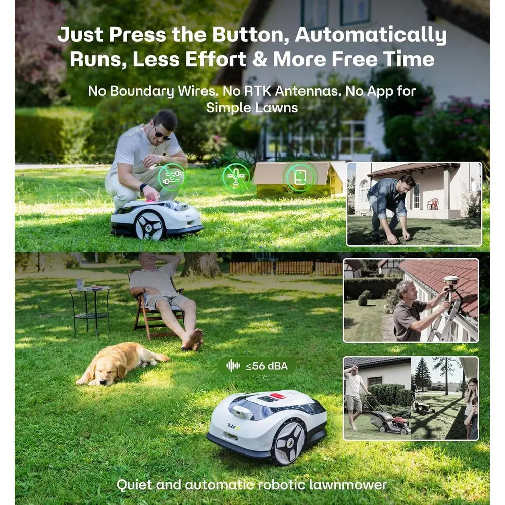 Raccoon 2 SE Robot Lawn Mower, Wire-ree Robotic Lawn Mower Without RTK or Max. 0.15 Acre Lawn Area, 1.18"–3.15” Cutting Height,
