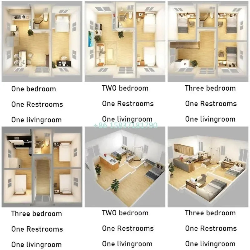 20ft 30ft 40ft Container House Prefab Folding Living Cabin Prefabricated Expandable Container House with 2 Bedroom Tiny Home