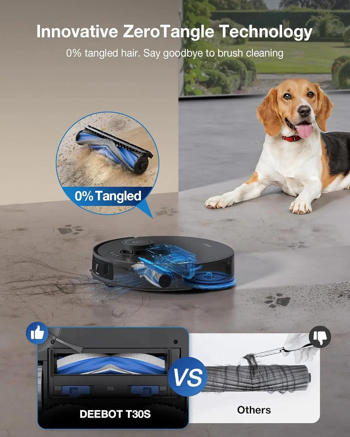 T30S nursing robot vacuum cleaner and mop automatic mop lifting zero entanglement