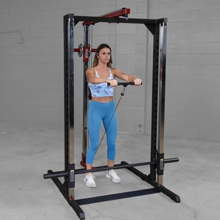 Best Fitness Smith Machine with LAT Attachment for Home Gym - Strength Training with Safety Bars Adjustable Safeties and Attach