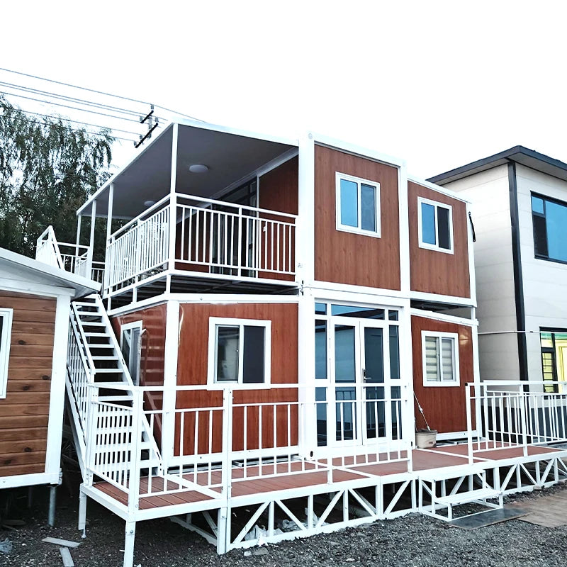 Family Size Two-Story Foldable Container House with 4 Bedrooms for Large Households