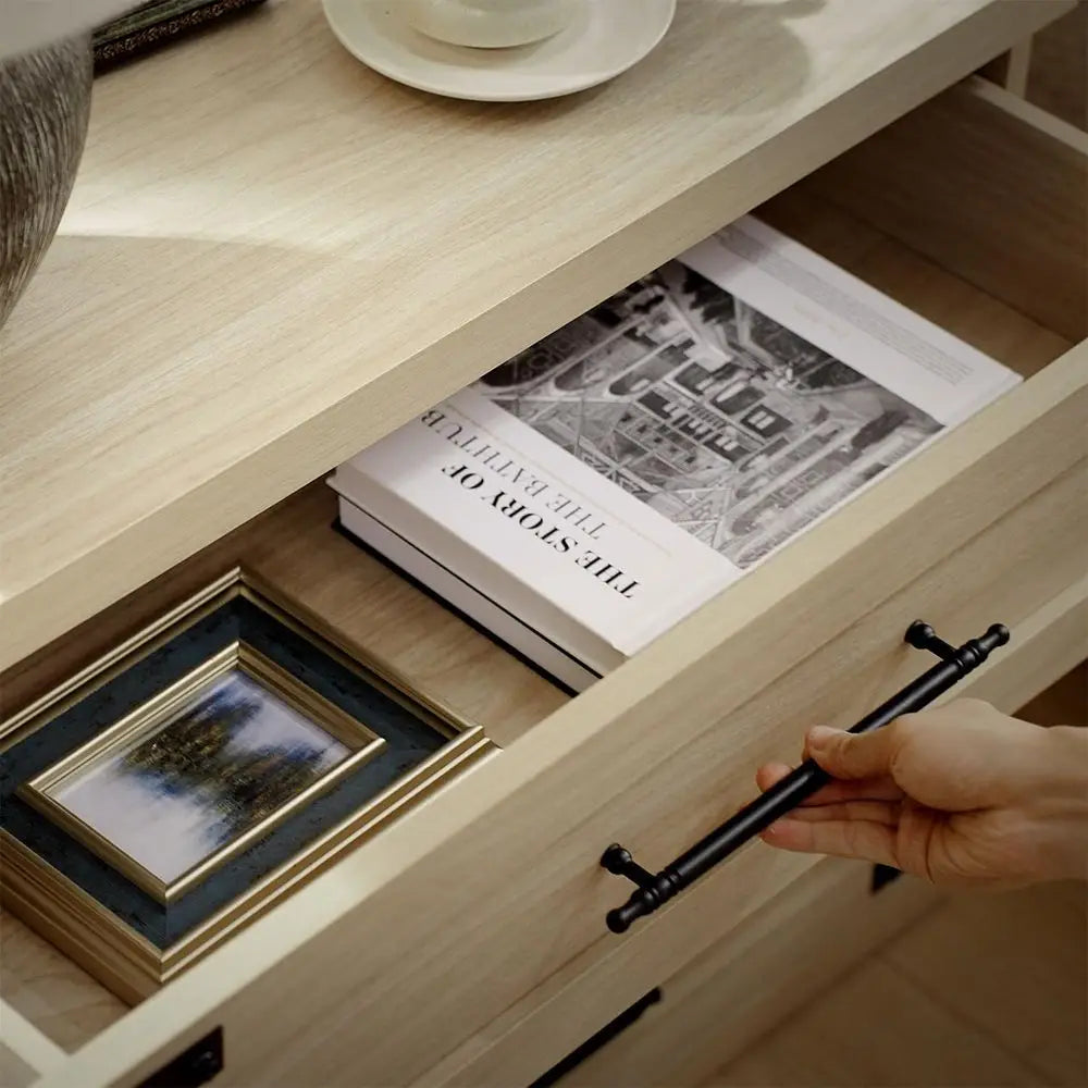 Pair of 2-31 Wide, Large Nightstands with 3 Drawers, Oversized Tall Bedside Tables, Sand Beige