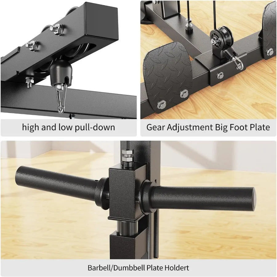 Power Rack Power Cages MultiFunction Squat Rack with Cable Crossover System Selectable More Training Attachment Weight Cage for