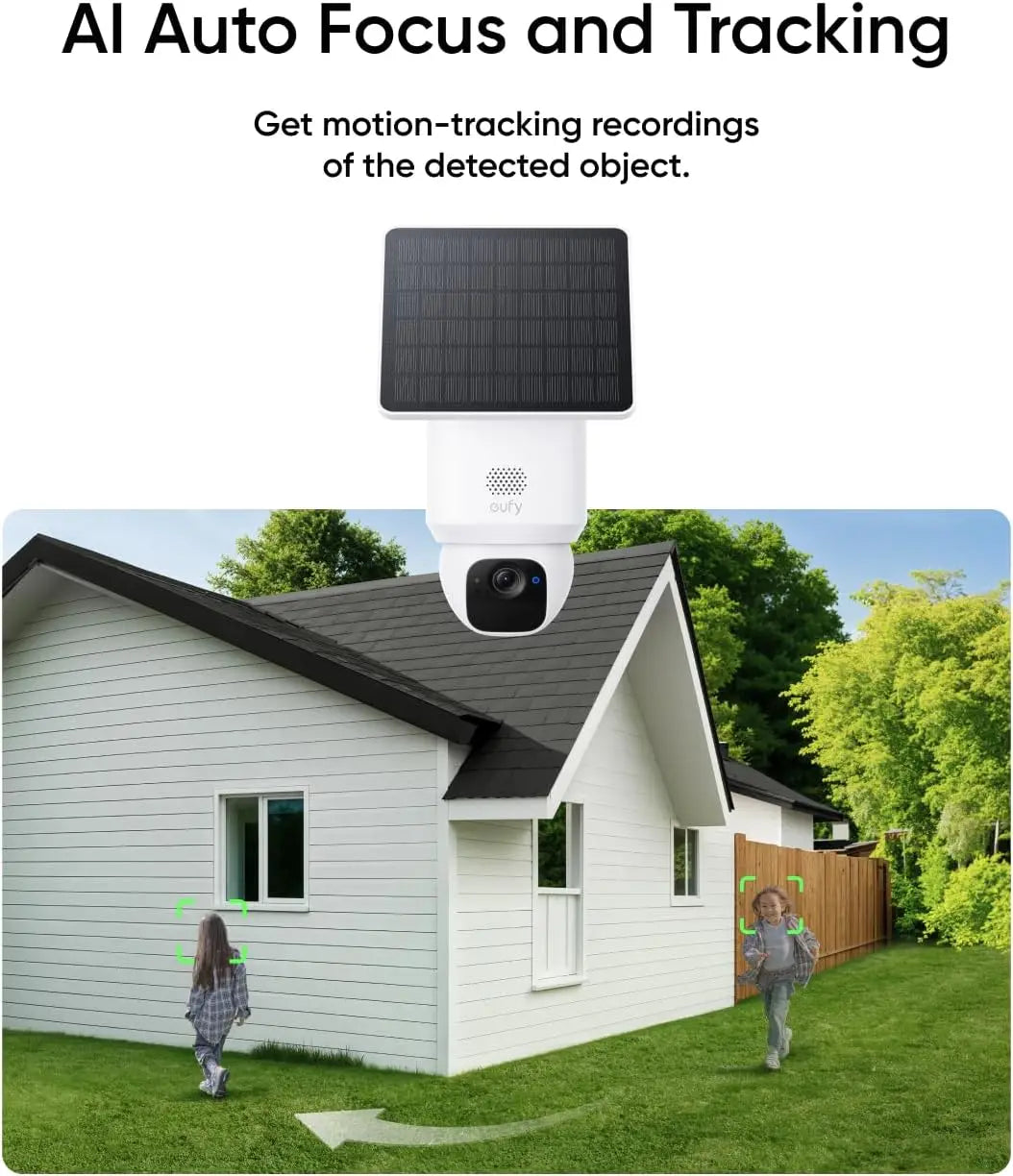 4-Pack Wireless Outdoor Security Cameras with Solar Power, 360° Pan, AI Tracking, 2K Clarity, No Monthly Fees