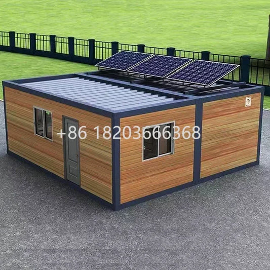 Customized Ready Made Luxury Modular Houses With Bathrooms 20 40 Ft Prefab Container House Wooden Solar-powered Container House