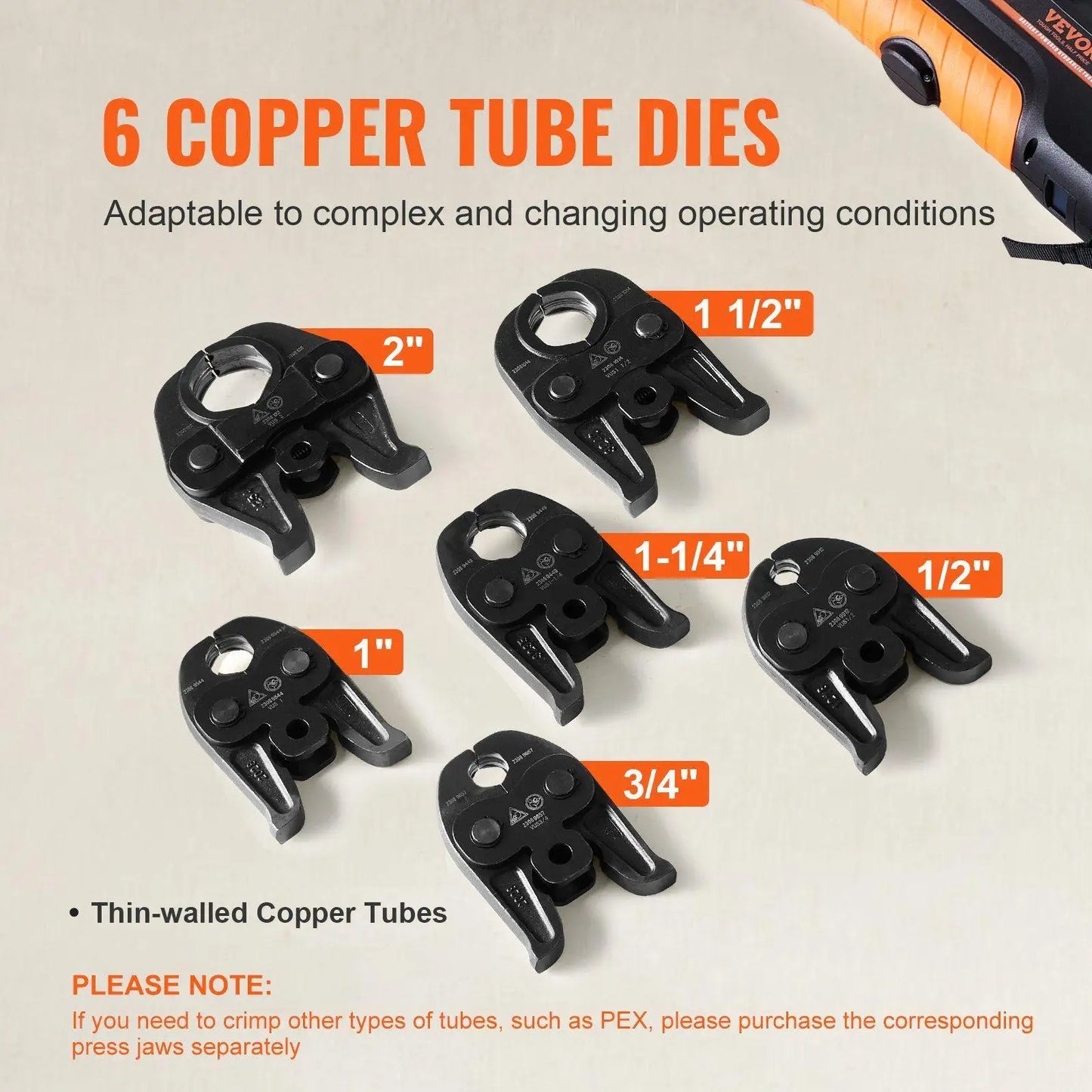 18V 4.0AH Pro Press Tool for 1/2"-2" Copper Tubing, 32KN Hydraulic Force with Fast Charger & Case