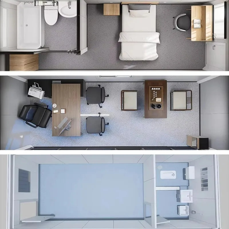 3 Bedroom Expandable House 20Ft 40Ft Portable Folding Mobile Prefa Home Modular Container House with Kitchen Washroom
