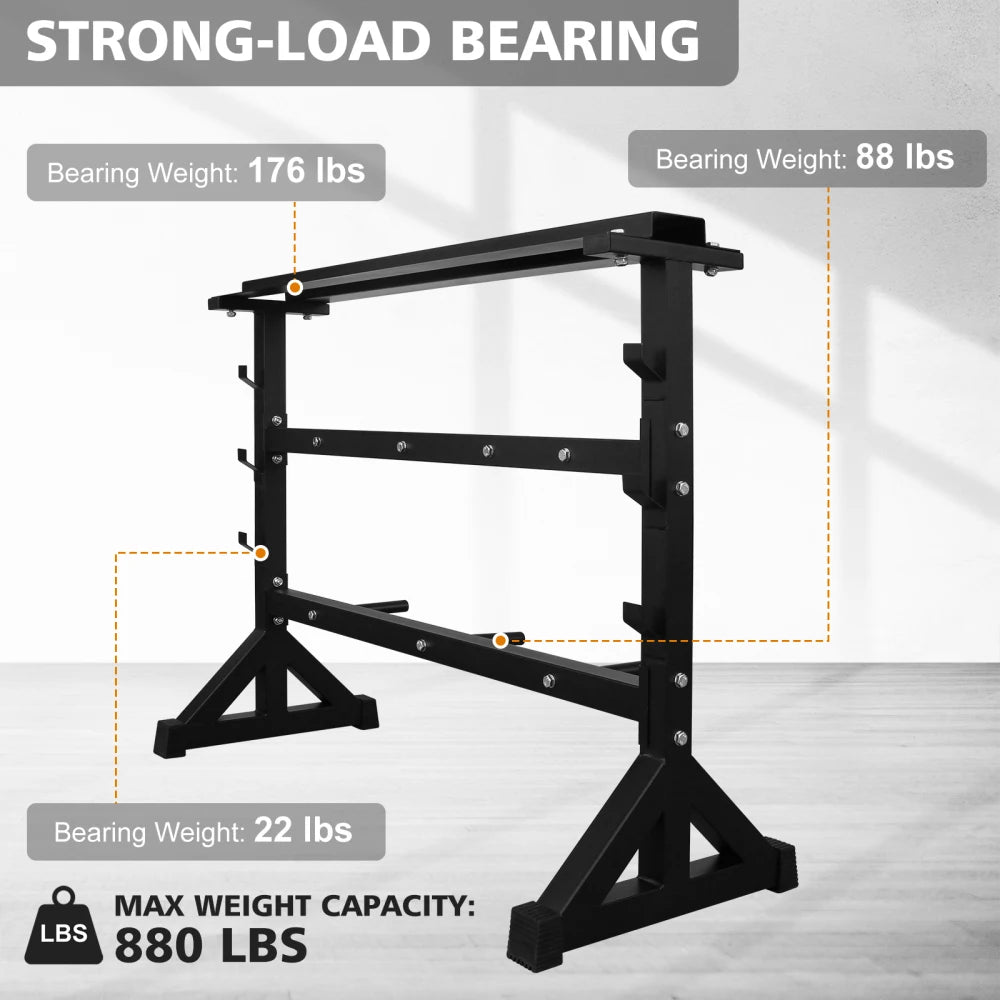 Dumbbell Rack Stand, Multifunctional Barbell Rack Weight Rack for Dumbbells, Heavy Duty Weight Storage Organizer Dumbbell