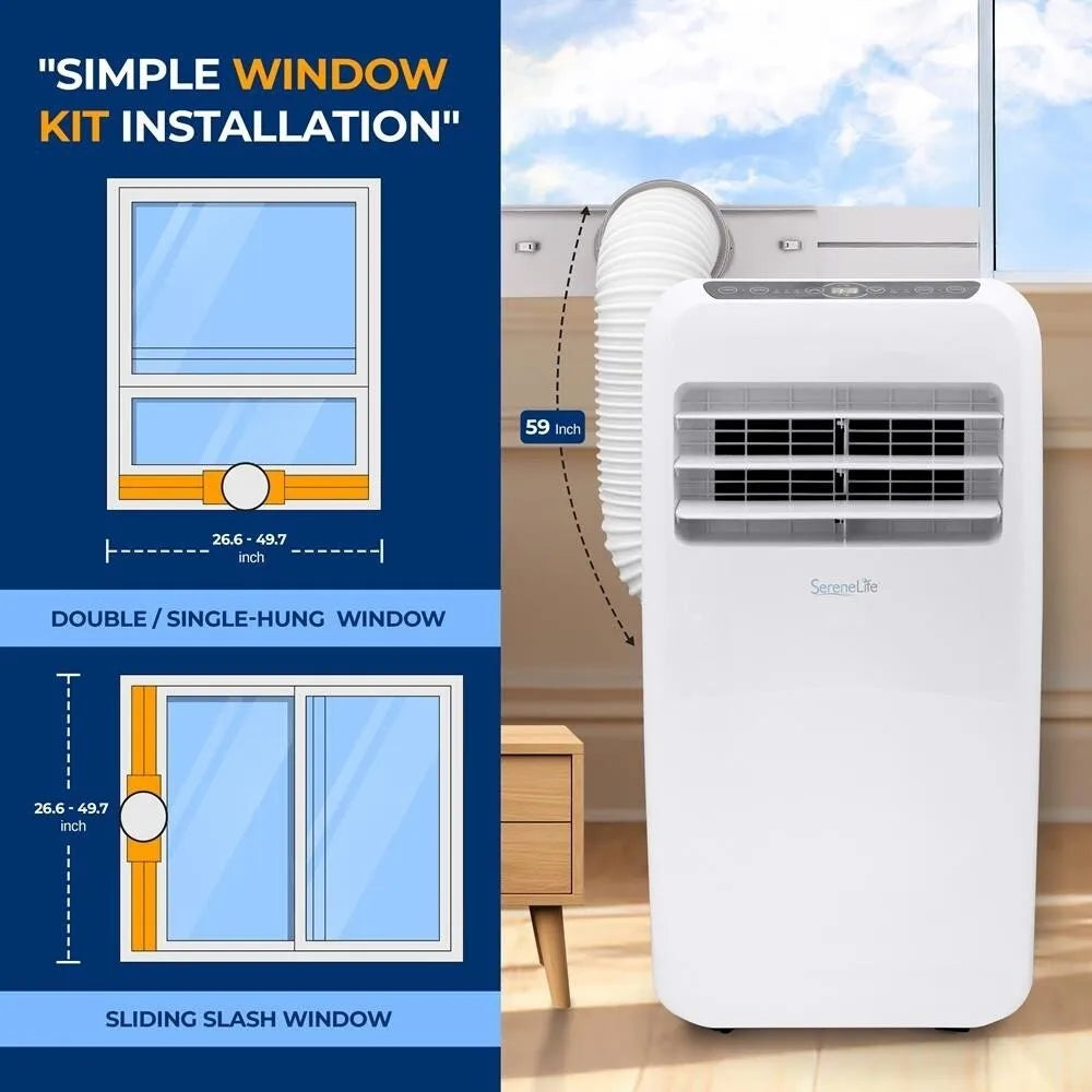 12,000 BTU Portable Air Conditioner Cool & Heat, Dehumidifier A/C Fan + Remote