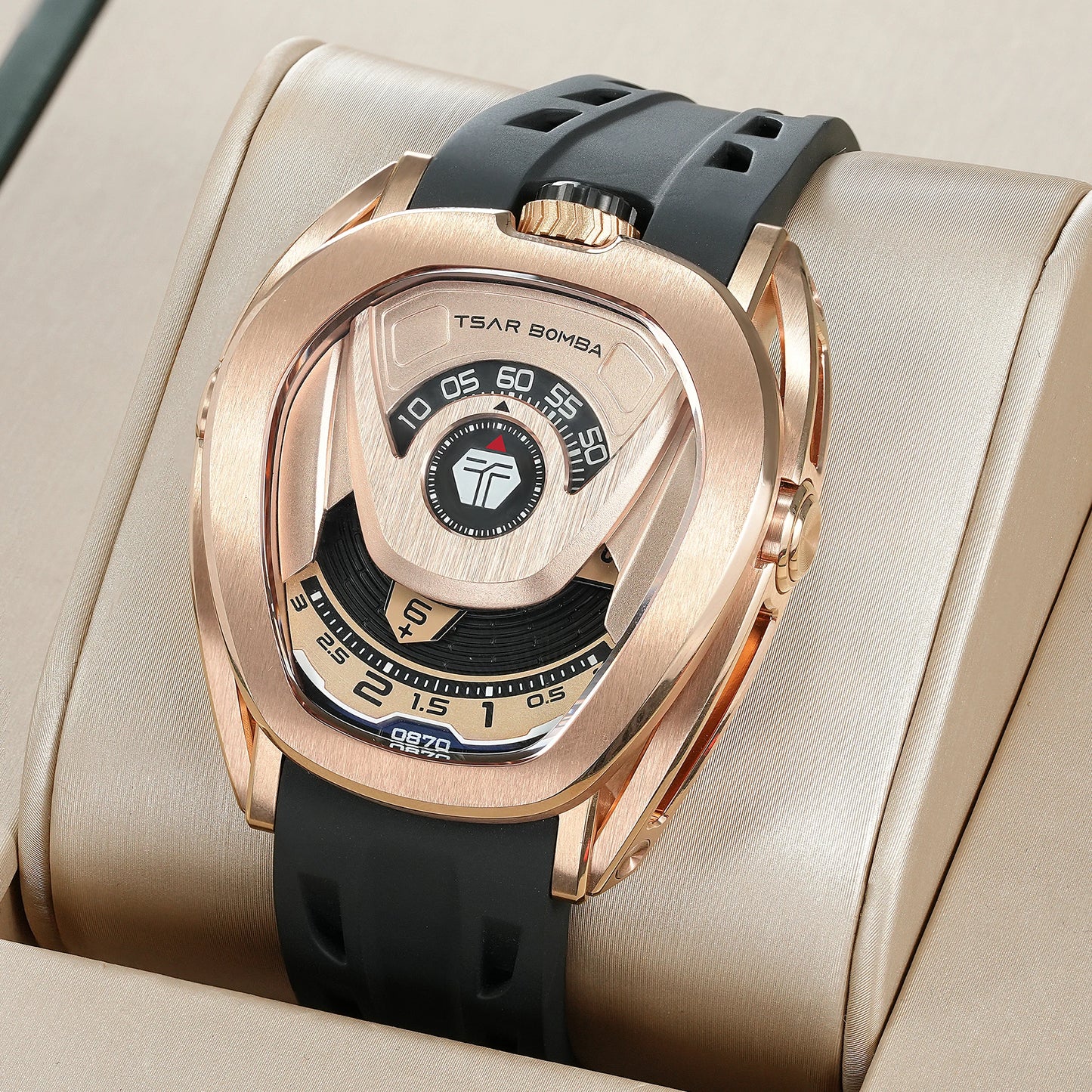 TSAR BOMBA Men Automatic Watch Japan Movement Quick Release Strap 100M Waterproof Stainless Steel Sport Business Wristwatch Gift