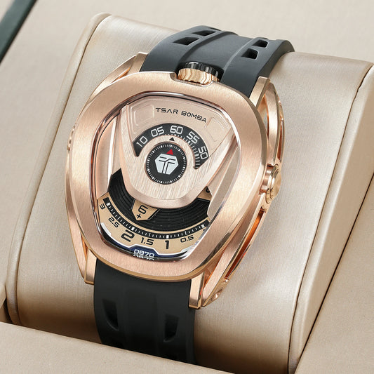 TSAR BOMBA Men Automatic Watch Japan Movement Quick Release Strap 100M Waterproof Stainless Steel Sport Business Wristwatch Gift