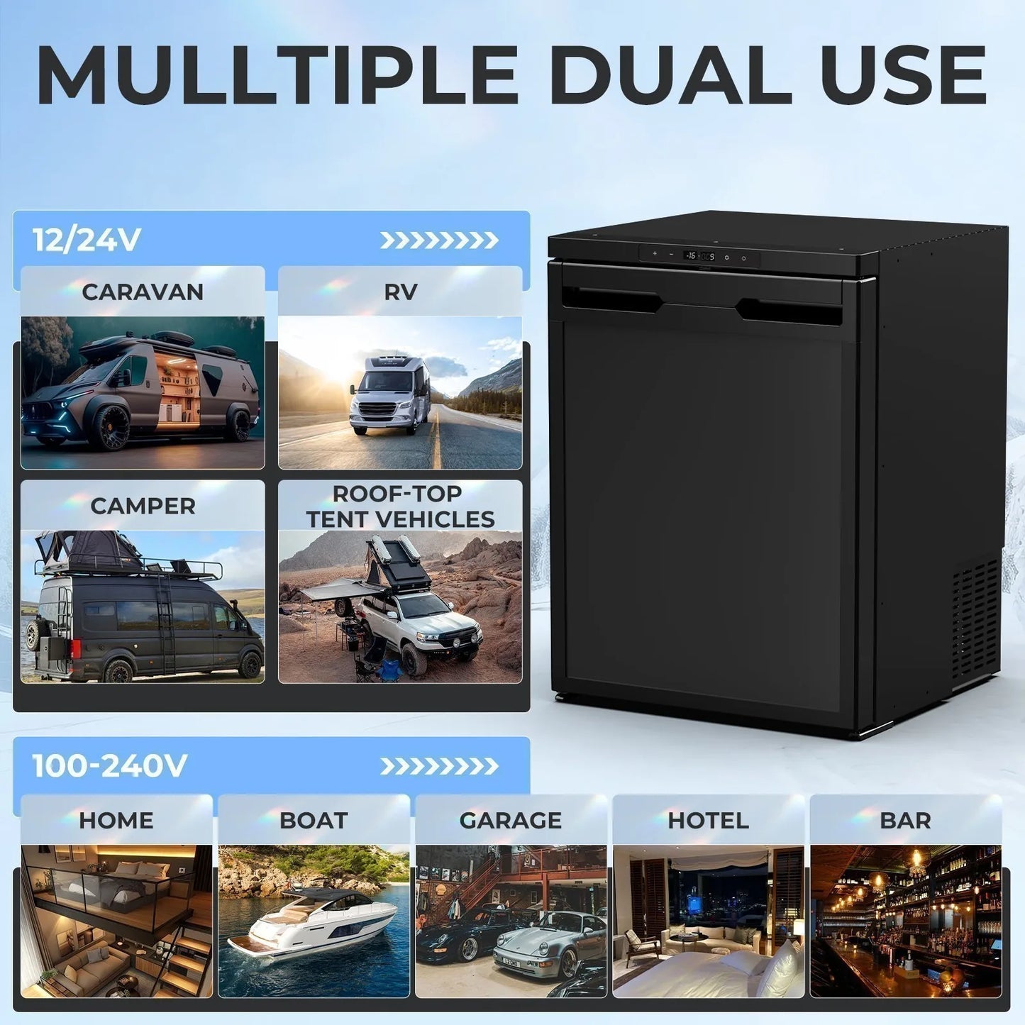 65L Portable Car Fridge RV Freezer 12V Mini Refrigerator Truck Electric Cooler