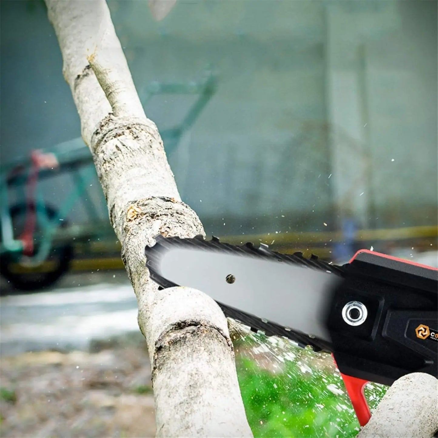 Mini Cordless Brushless Chain Saw Electric Pruning Saw with Non Slip Handle for Farms Ranches Home Garden Logging
