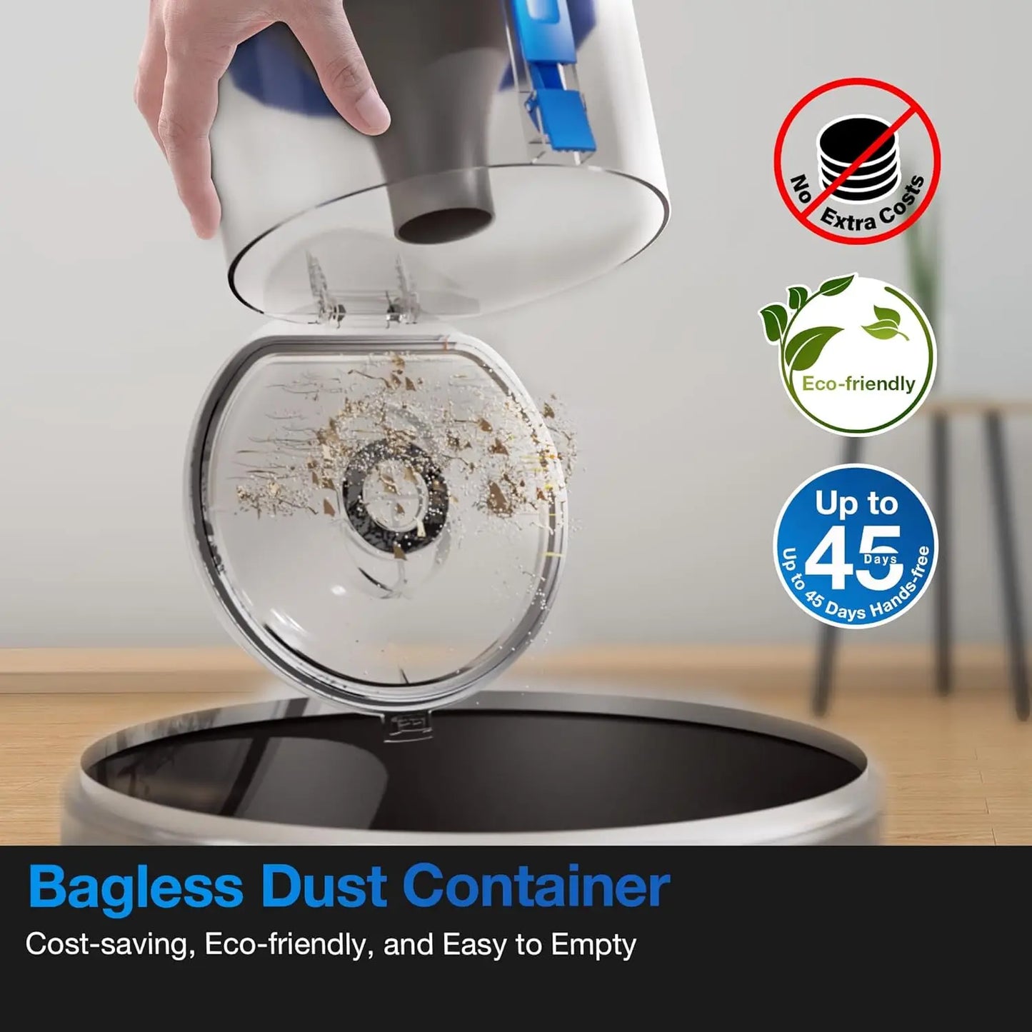 Self-Emptying Robot Vacuum and Mop, 10000Pa Suction, Tangle-Free for Pet Hair, Smart Mapping, 300 Min Runtime