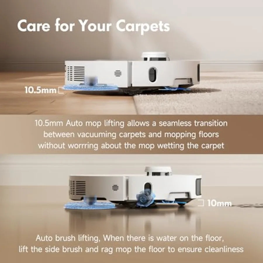P10 Pro Ultra Robot Vacuum and Mop 13000Pa Suction 140F Hot Water Auto Mop Washing and Drying Dual Spinning Extensible Mop 10.5