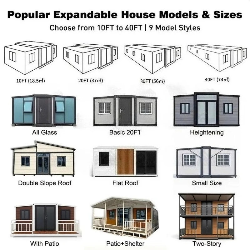 Custom 40ft Prefabricated Three-bedroom, Two-bathroom Container House Expandable House Cold-weather Insulated Micro-home