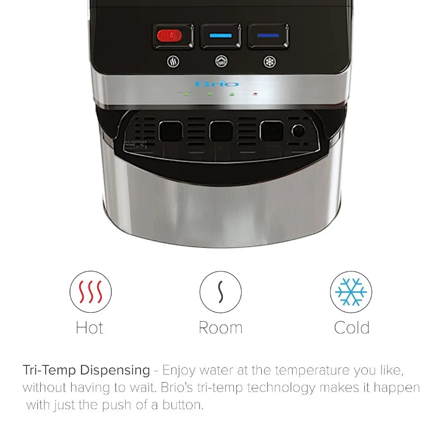 520 UV Self-Cleaning Bottleless Water Cooler Dispenser UL Certified with 2 Stage Filtration Reduces PFAS Microplastics 3 Temp H