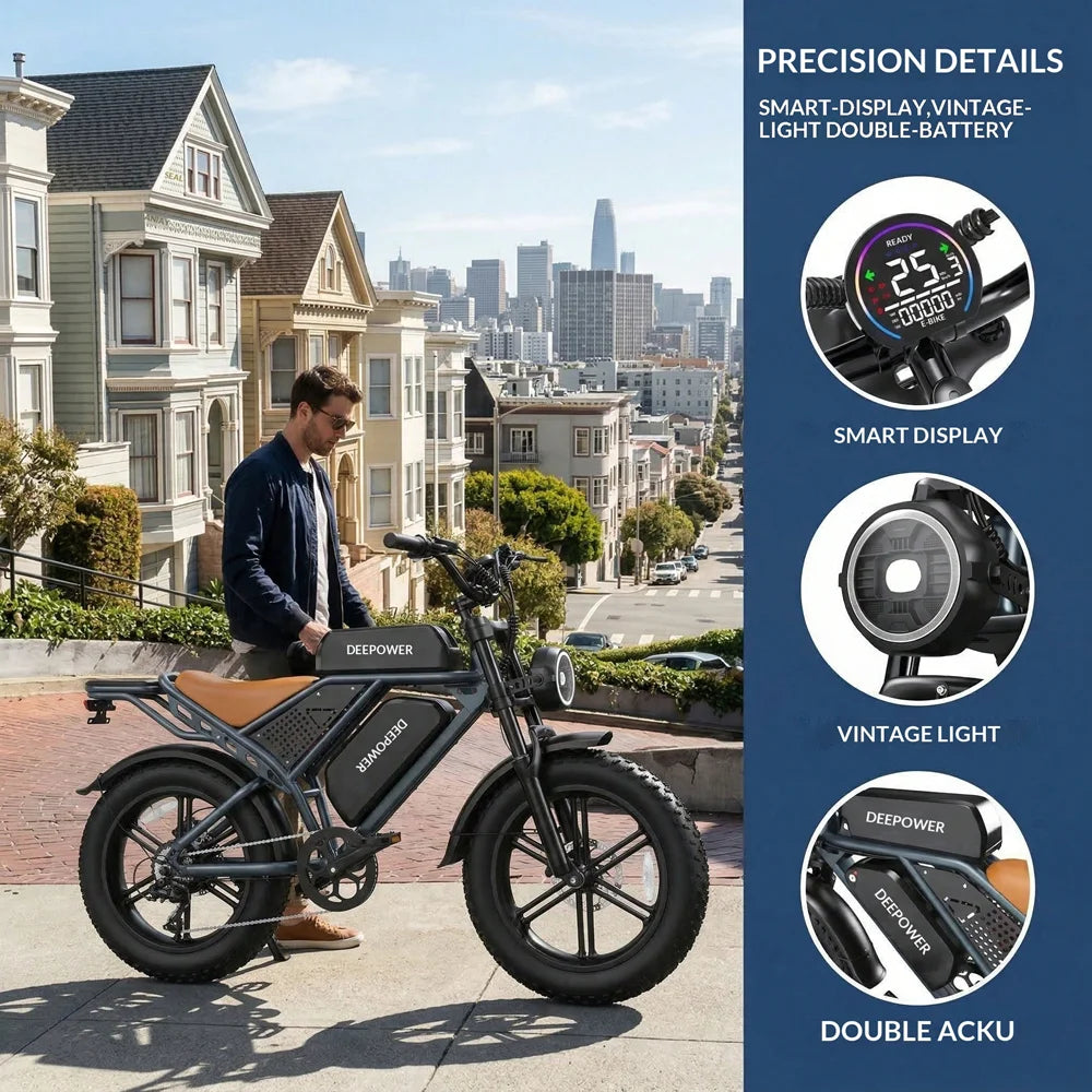 Adult Electric Bicycle, 48V 60AH Battery, 2000W Motor, 20-inch Tires, Suitable for Riding In Various Scenarios.
