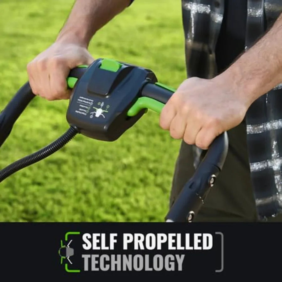 Electric Lawn Mower Self-Propelled Lawn Mower Cordless 60V 21 65 Min Long Runtime with 5.0Ah Battery Rapid Charger and LED Head