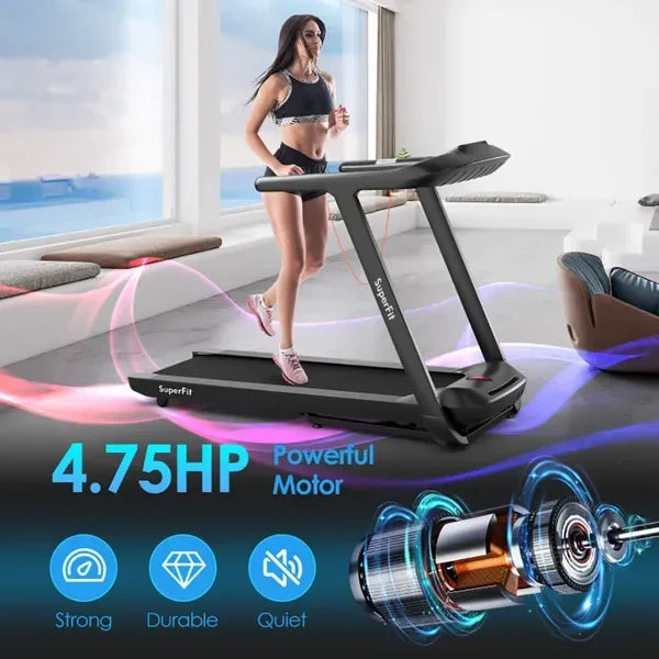 Folding Treadmill with Touch Screen and Built-in Programs