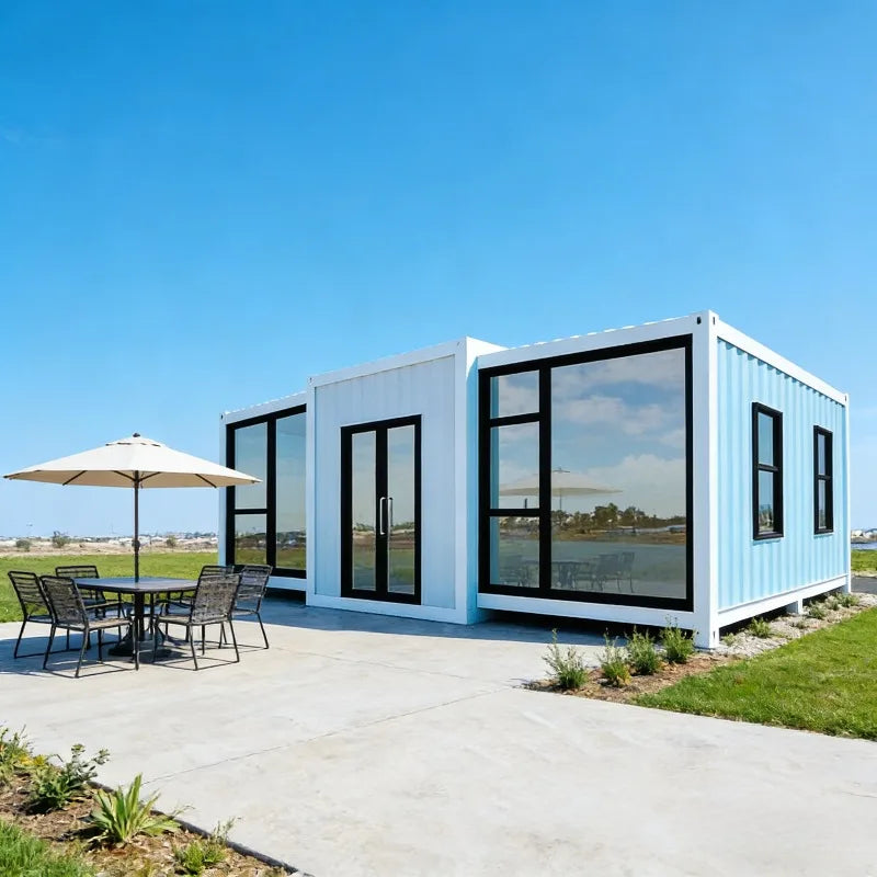 Prefabricated Mobile Tiny Home Wooden Light Steel Roof 2-5 Bedroom 20ft/40ft Folding Expandable Container House Living Room