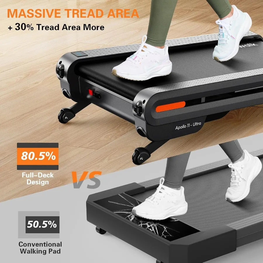 Portable Under Desk Treadmill for Home Office with Auto Incline and Wide Full Deck 3.0HP Brushless Motor for Quiet Operation Su