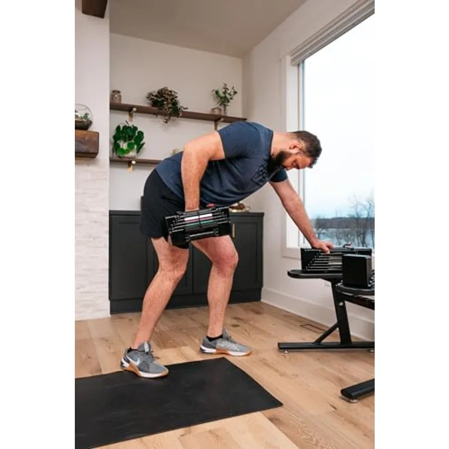 Elite USA 90 Pound Adjustable Dumbbells Sold in Pairs 5-90 lb Dumbbells Gray Durable Build Innovative At Home Workout Equipment