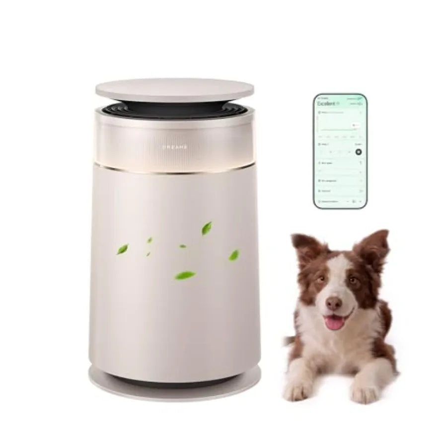 HEPA Air Purifier with Self-Cleaning Pet Hair Suck Up Floating Cat Dog Hair Dander for Home Large Room 4 Filters Smart Air Clea