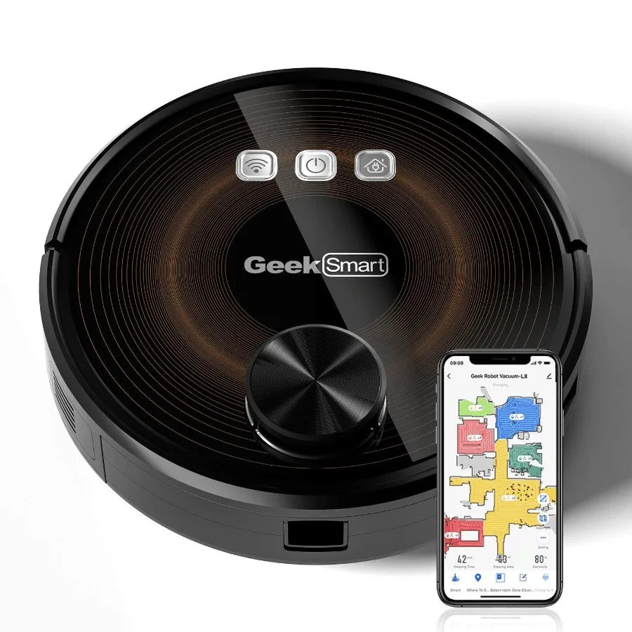 LDS Navigation Robot Vacuum Cleaner - 3-in-1 Vacuum/Sweep/Mop Wi-Fi Connected APP 2800Pa Suction 3200mAh Battery 160min Runtime
