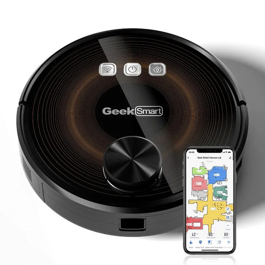 LDS Navigation Robot Vacuum Cleaner - 3-in-1 Vacuum/Sweep/Mop Wi-Fi Connected APP 2800Pa Suction 3200mAh Battery 160min Runtime