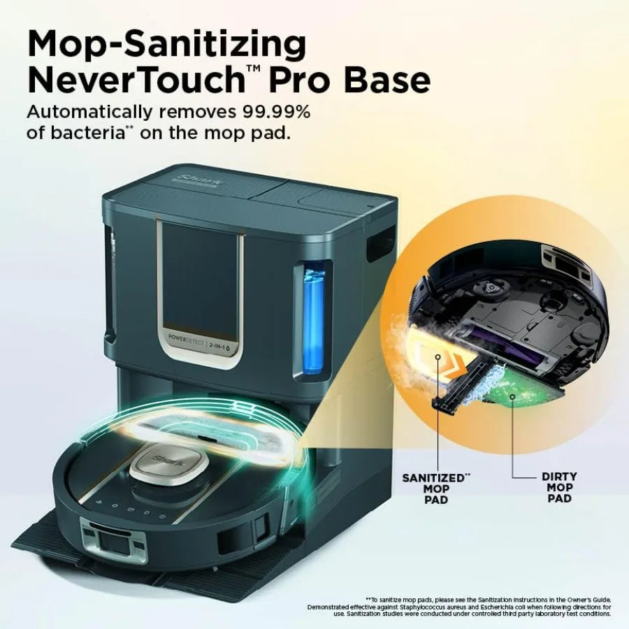 Robot Vacuum and Mop Combo PowerDetect ThermaCharged NeverTouch Pro Self-Emptying Self-Refill with Heated Mop Cleaning 60-Day C