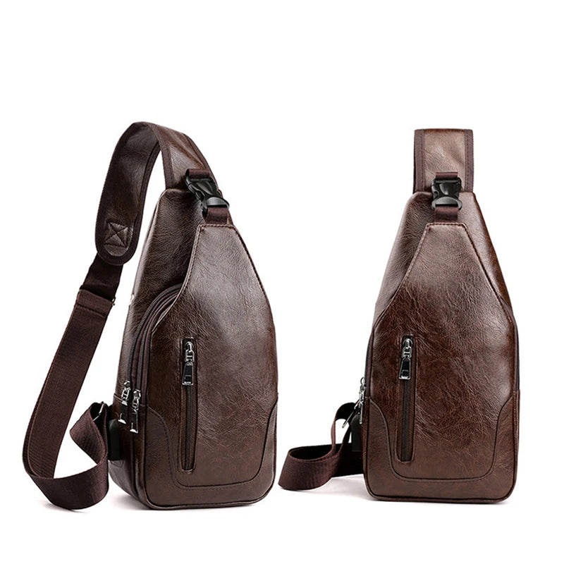 Men's Crossbody Bags Men's USB Chest Bag Designer Messenger bag Leather Shoulder Bags Diagonal Package 2023 New Back Pack Travel