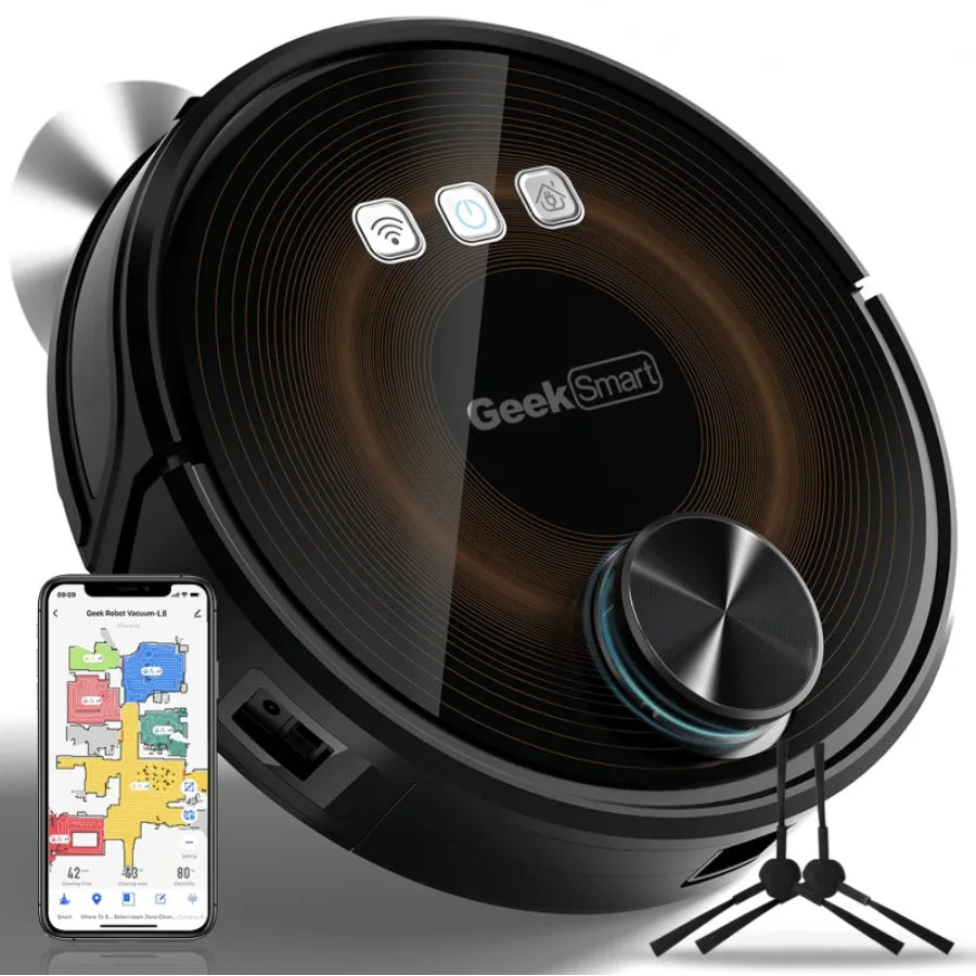 LDS Navigation Robot Vacuum Cleaner - 3-in-1 Vacuum/Sweep/Mop Wi-Fi Connected APP 2800Pa Suction 3200mAh Battery 160min Runtime
