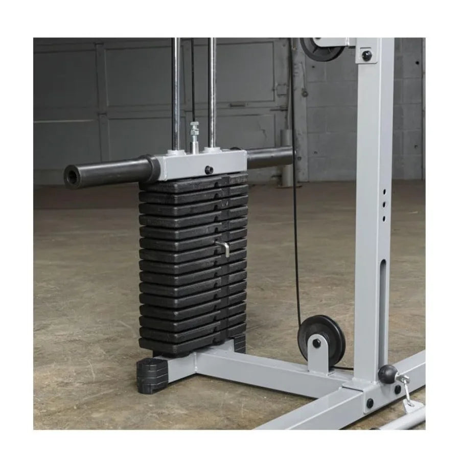 Powerline PSM144XS Smith Machine Gym Package Steel Black Durable Strength Training Equipment for Home or Commercial Use
