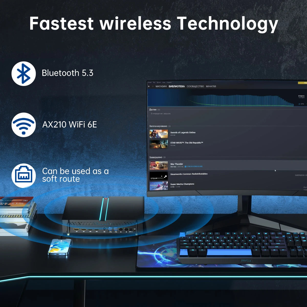 New Msecore MV300 Intel Core 12th Gen I9-12900F RTX4060 8G Graphic Card Mini PC Gamer Desktop Computer Windows 11 WiFi6 BT5.3