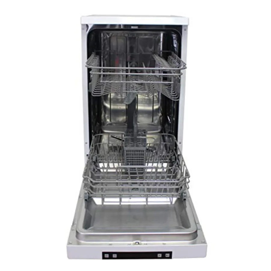 18 Energy Star Portable Dishwasher in White for Kitchen Use with Durable Stainless Steel Interior and Efficient Cleaning Perfor