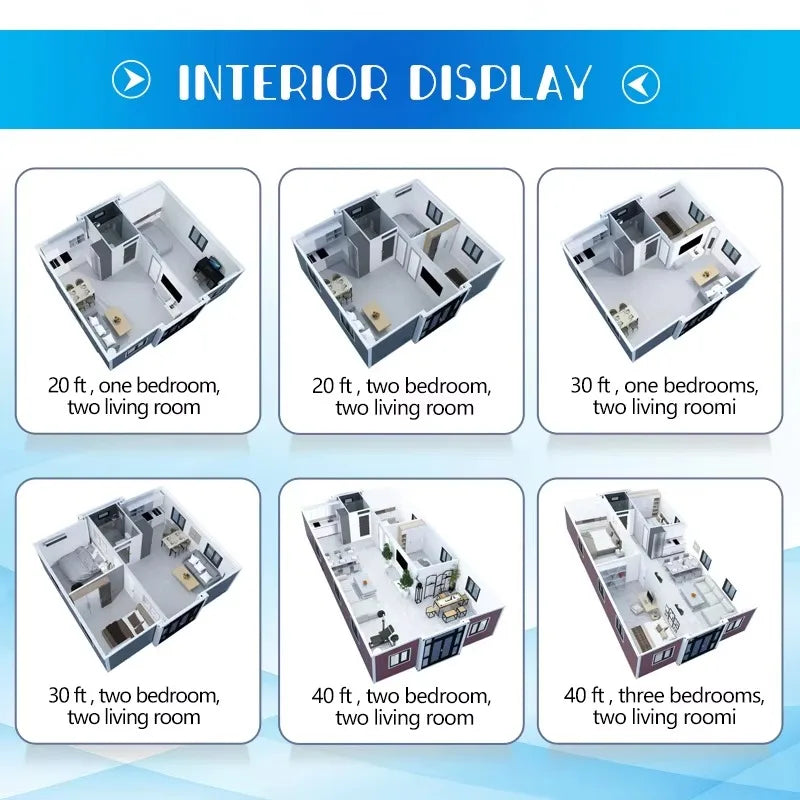 Customized 40Ft 3 Bedrooms Luxury Expandable Container House, Modern Steel Folding Tiny Home